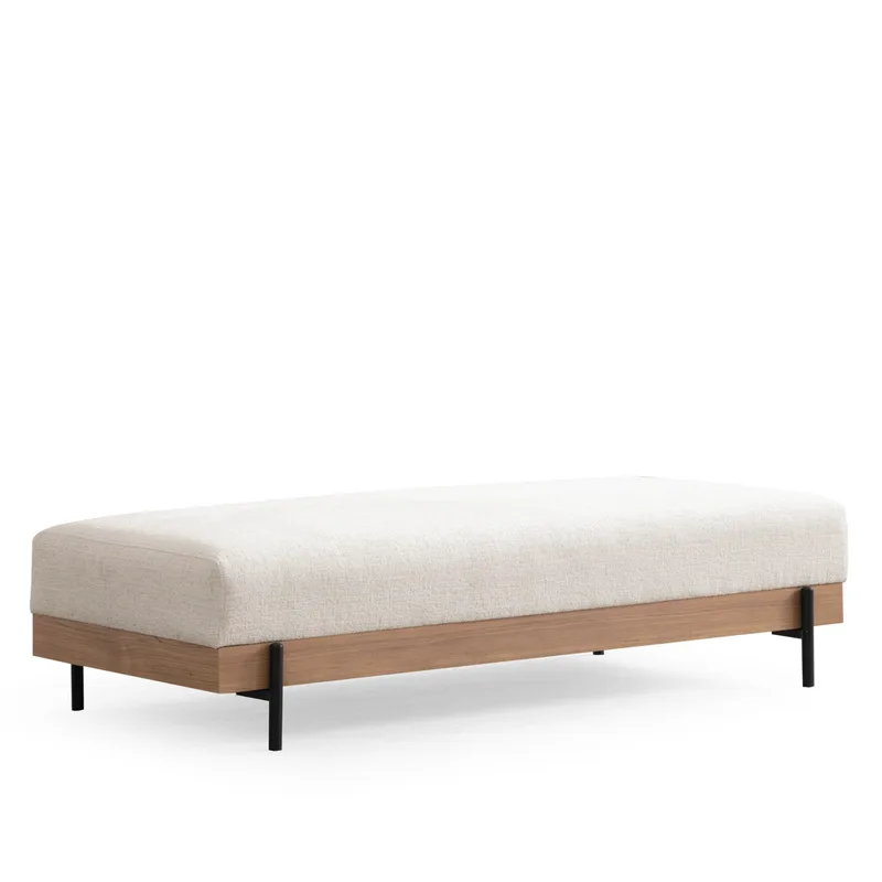 Πουφ Eti Oak Pouffe - White 560Are2134 (68x38x62)