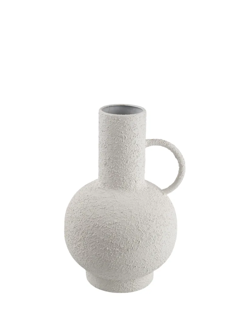 Βάζο Μεταλλικό Με Χερούλι Λευκό 19,5x18,5x28εκ. Zen Collection 25.19.51403 (Υλικό: Μεταλλικό, Χρώμα: Λευκό) - ZEN COLLECTION - 25.19.51403