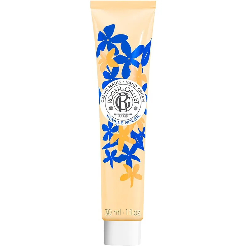 Roger & Gallet Vanille Soleil Hands Cream Αναζωογονητική Κρέμα Χεριών Εμπλουτισμένη με Βούτυρο Καριτέ & Έλαιο Γλυκού Αμυγδάλου 30ml
