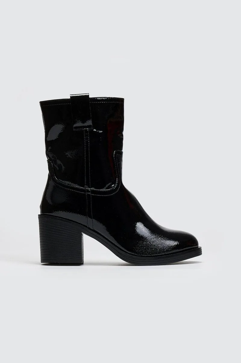 MARQUIIZ Patent Heeled Ankle Boots - 5819-1 - Black