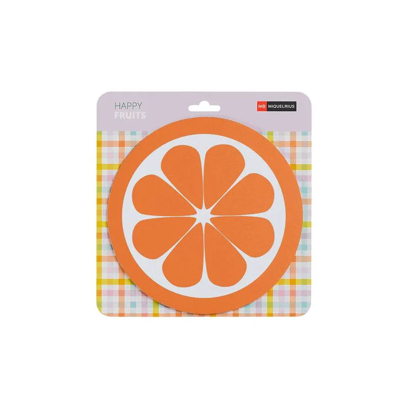 Miquelrius Mouse Pad Στρογγυλό 21.7x22.8cm 200mm Happy Fruits Πορτοκαλί MR37747