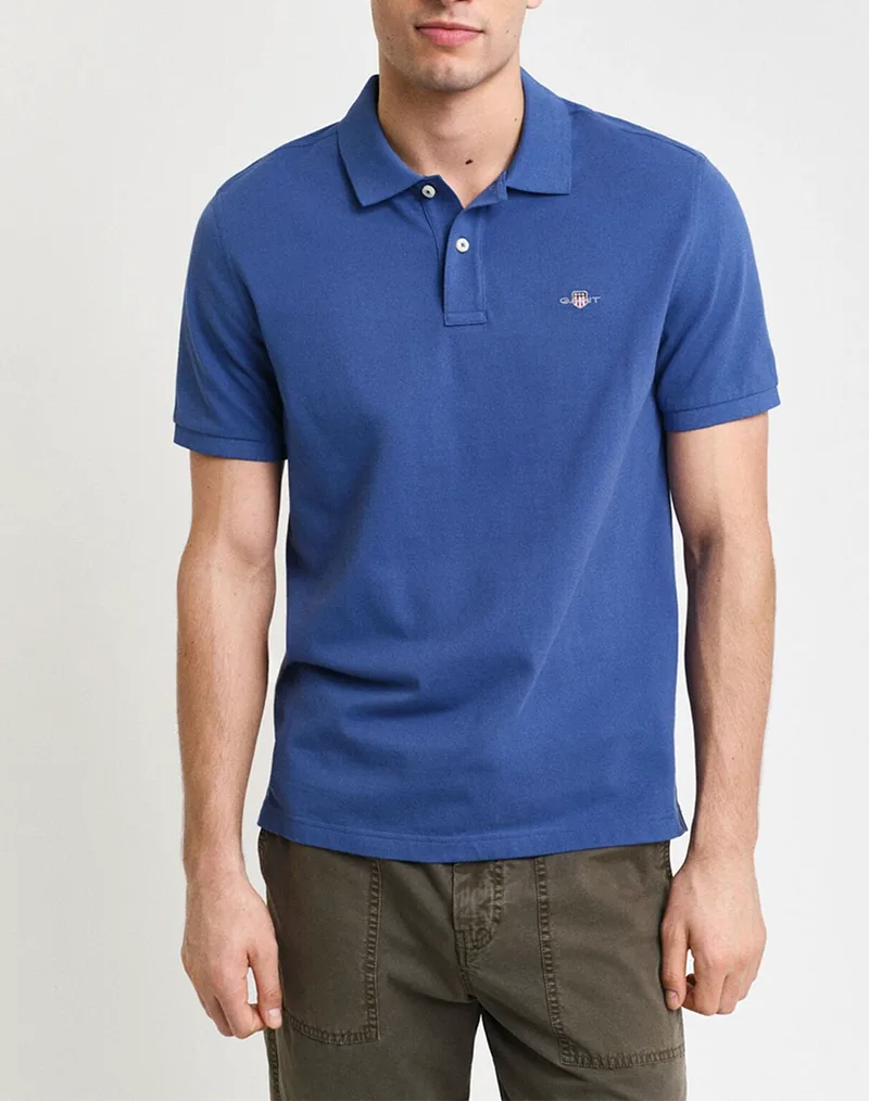 GANT ΜΠΛΟΥΖΑ ΚΜ REG SHIELD SS PIQUE POLO 3G2210-1-442 Blue