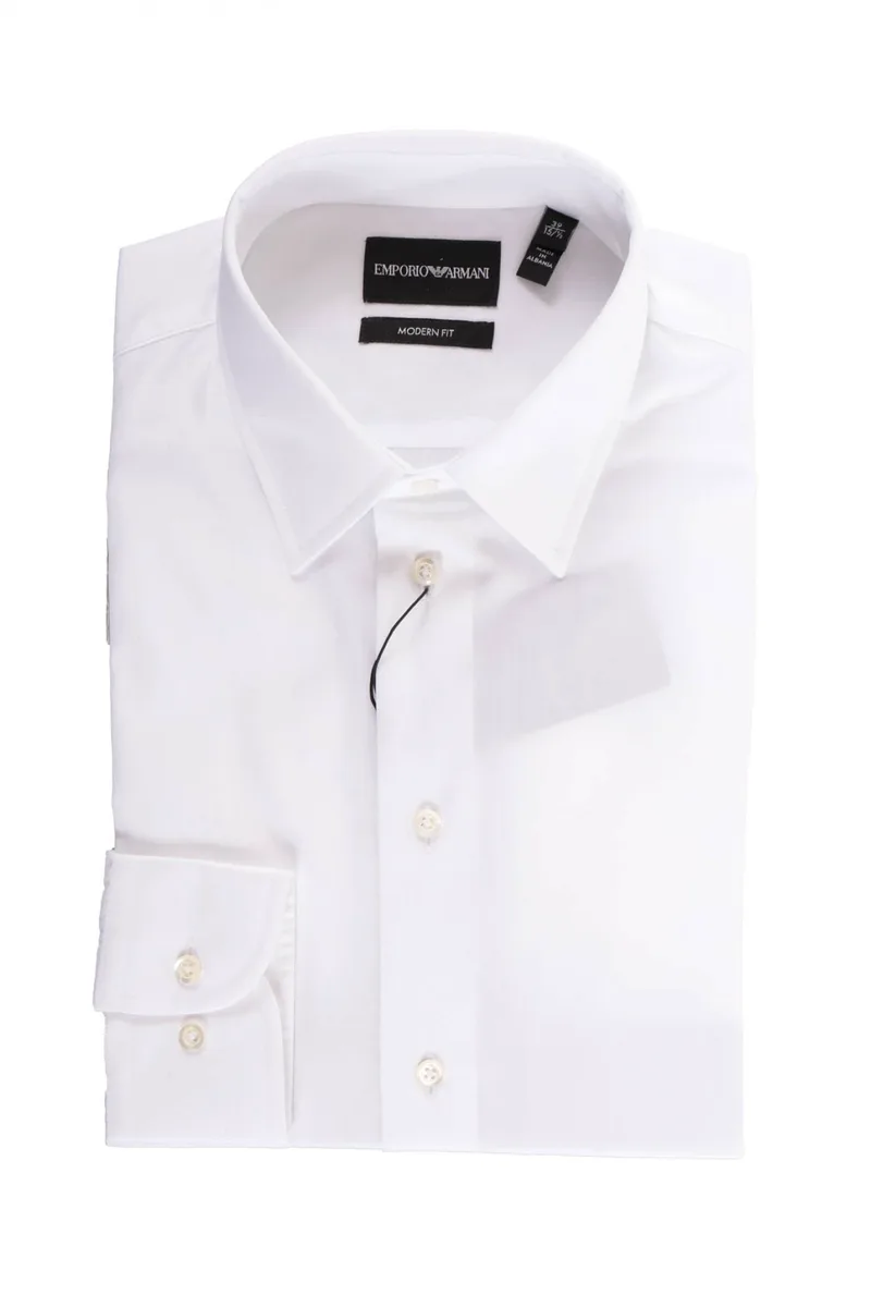 EMPORIO ARMANI ΠΟΥΚΑΜΙΣΟ MODERN FIT ΛΕΥΚΟ