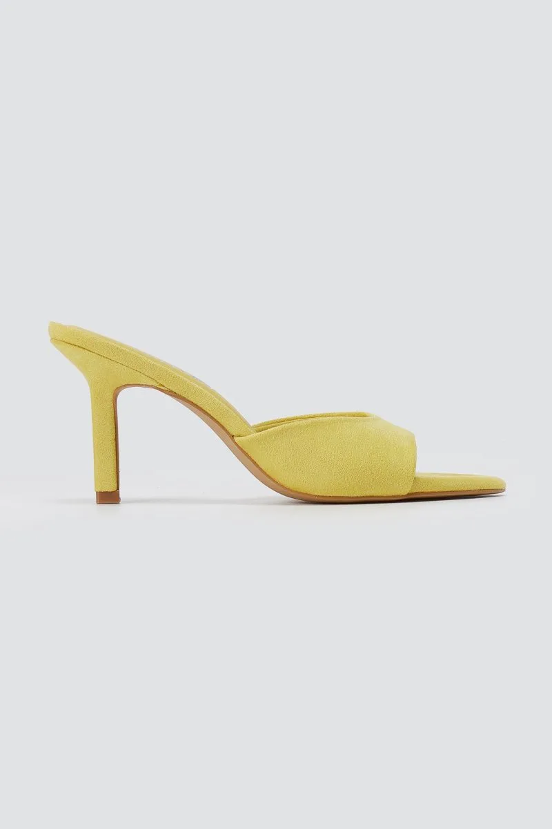 BOTEGGA 22 Slim Heel Mules Wide Strap - BOT19 - Yellow Suede