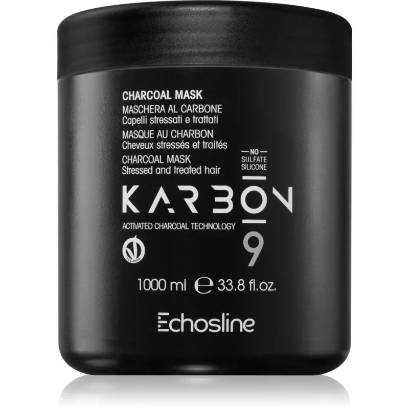 Echosline CHARCOAL Mask μάσκα μαλλιών με ενεργό άνθρακα 1000 ml