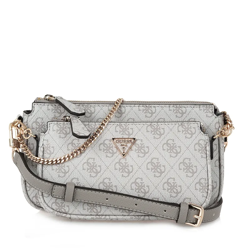 GUESS NOELLE II DBL POUCH CROSSBODY ΤΣΑΝΤΑ ΓΥΝΑΙΚΕΙΟ HWBG9672710 DARK TAUPE