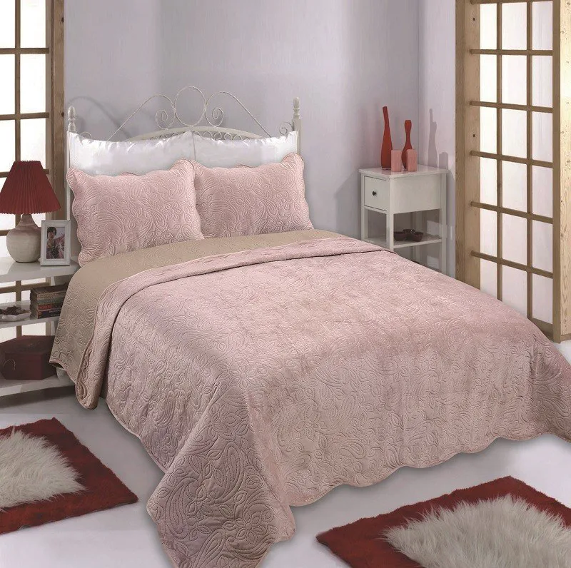 Σετ Κουβερλί Υπέρδιπλο 3 Τεμαχίων Silk Fashion Supersoft NX2212 Ροζ 220x240