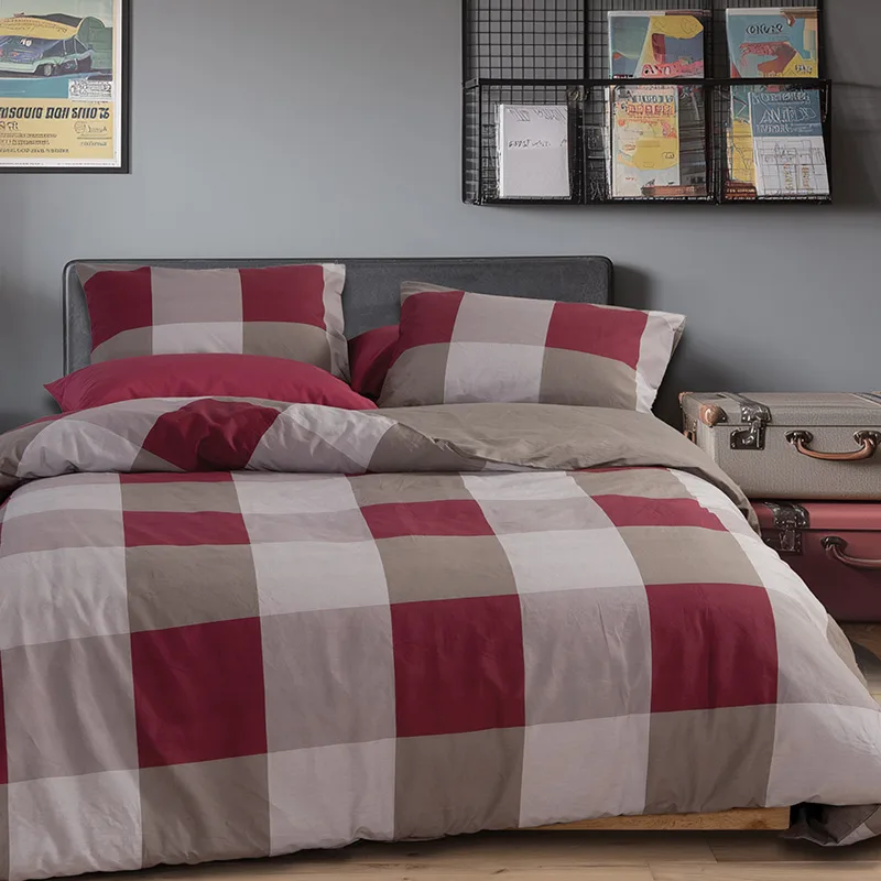 Σεντόνια Υπέρδιπλα (Σετ) 240X270 Nef Nef Casual Check Bordo Χωρίς Λάστιχο (240x270)