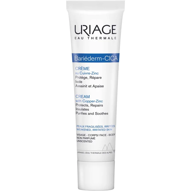 Uriage Bariederm Copper-Zinc Cica Cream Προστατευτική Αναπλαστική Κρέμα Ιδανική για το Εύθραυστο Δέρμα 40ml