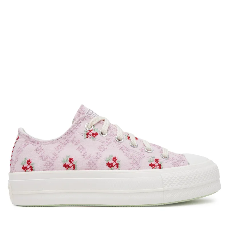 Sneakers Converse Chuck Taylor All Star Lift Platform Rose Cross Stitch A13660C Ροζ