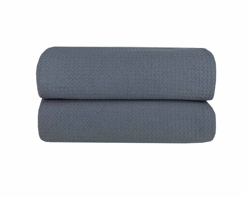 Κουβέρτα Πικέ Μονή Waffle 165χ245 Dark Grey - Astron Italy