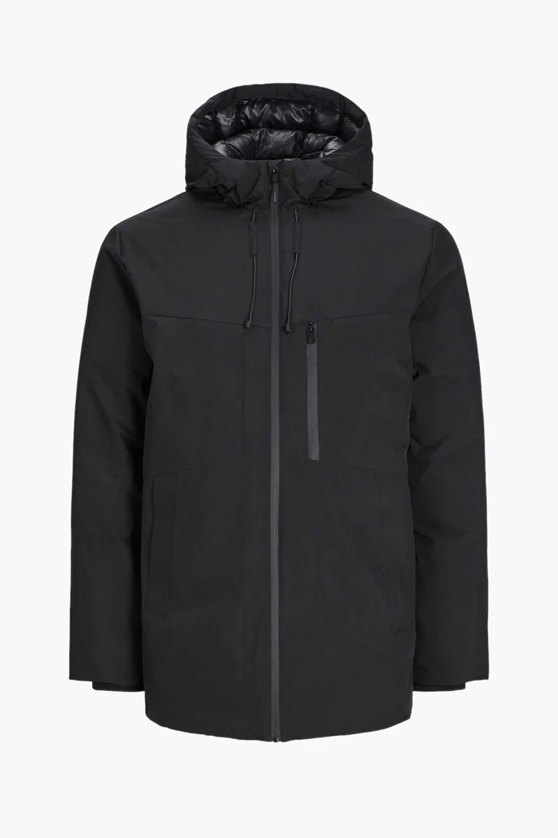 JACK & JONES ανδρικό μπουφάν με κουκούλα - 12256884 Μαύρο