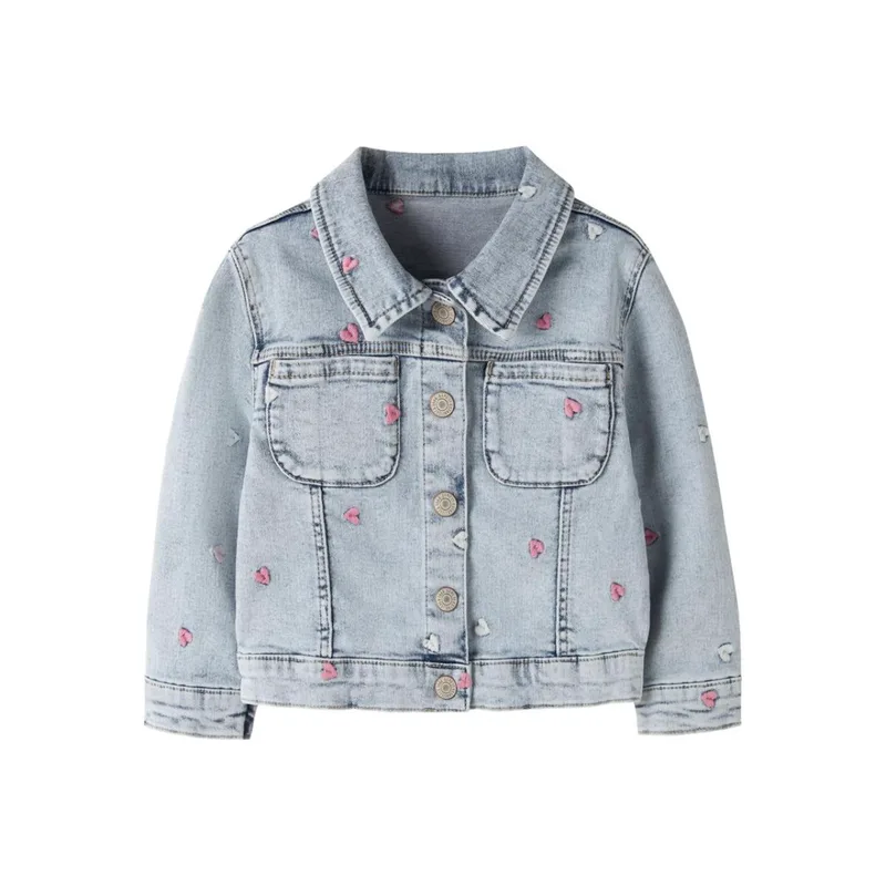 Μπουφάν τζιν κορίτσι name it-13250731-Light Blue Bleached Denim