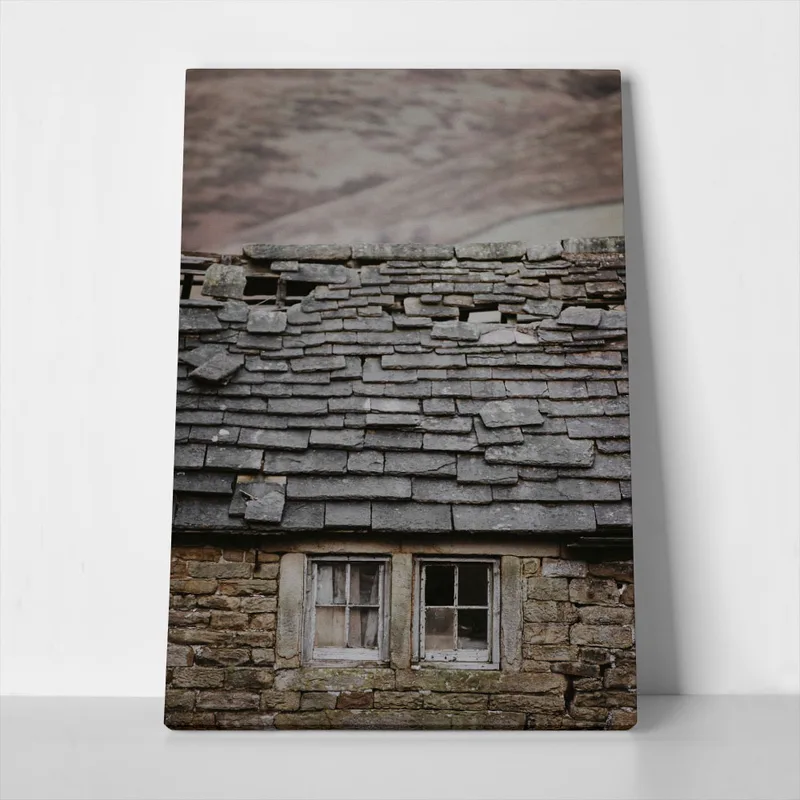 Πίνακας σε Καμβά RUSTIC FARMHOUSE STONE CABIN 4
