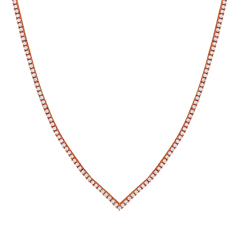 Ροζ Χρυσό Κολιέ με Signity Stones K14 KL83661