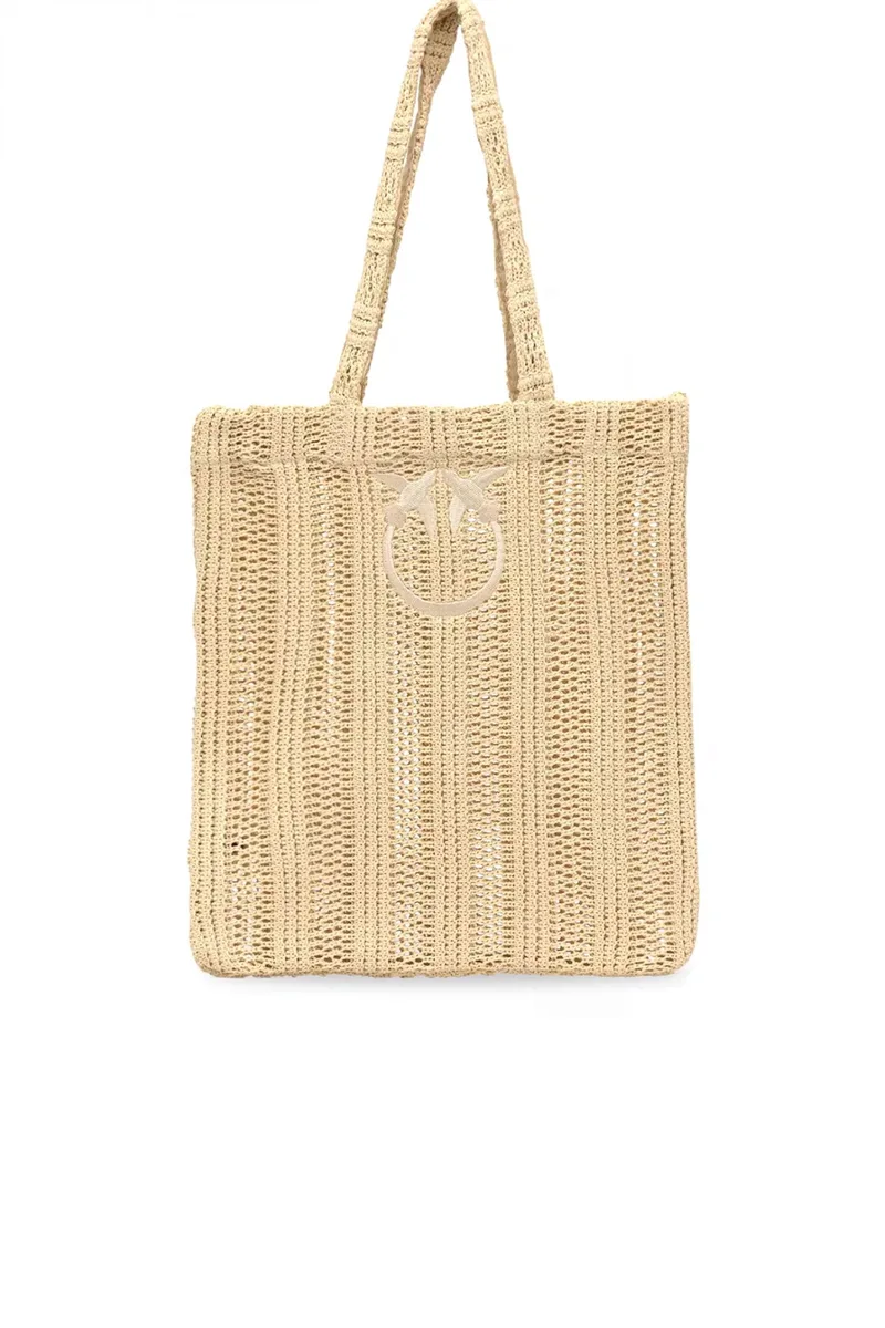 PINKO ΤΣΑΝΤΑ EASY TOTE BAG RAFIA ΜΠΕΖ