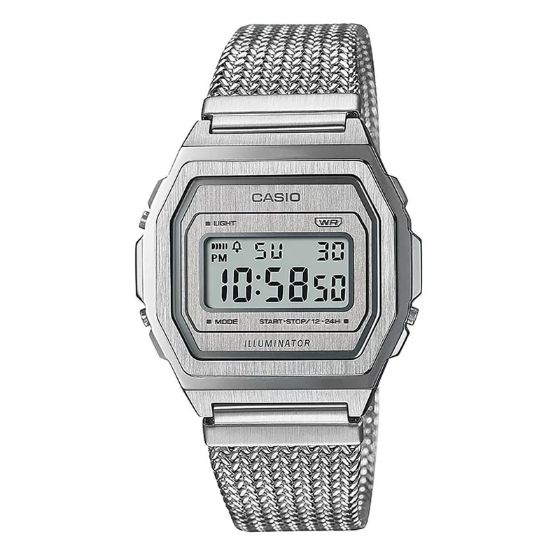 CASIO Vintage Silver Stainless Steel Bracelet A-1000MA-7EF