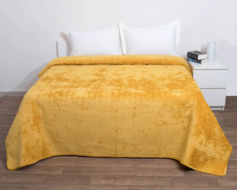 Κουβερτώριο Velvet Υπέρδιπλο 220x240 Verona Mustard