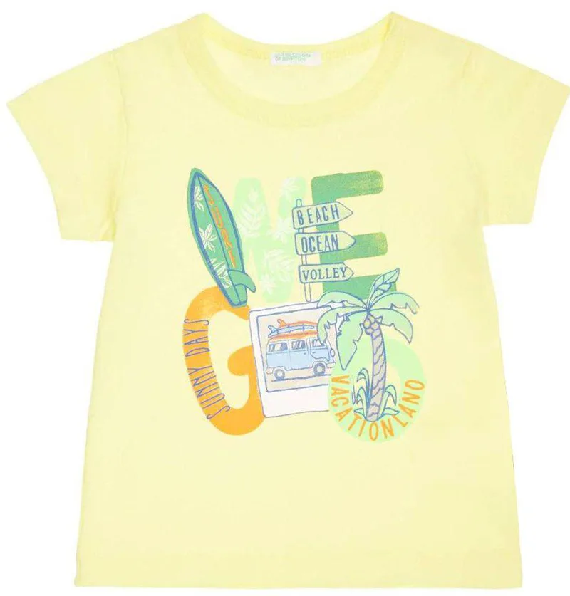 T-SHIRT BENETTON CA BABY BOY ΚΙΤΡΙΝΟ (62 CM)-(3-6 ΜΗΝΩΝ)