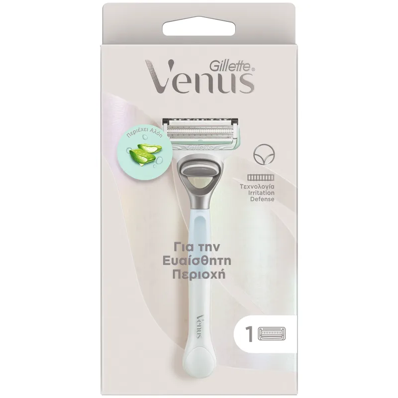 Gillette Venus for Pubic Hair & Skin Razor Γυναικεία Ξυριστική Μηχανή για την Ευαίσθητη Περιοχή με Αλόη 1 Τεμάχιο