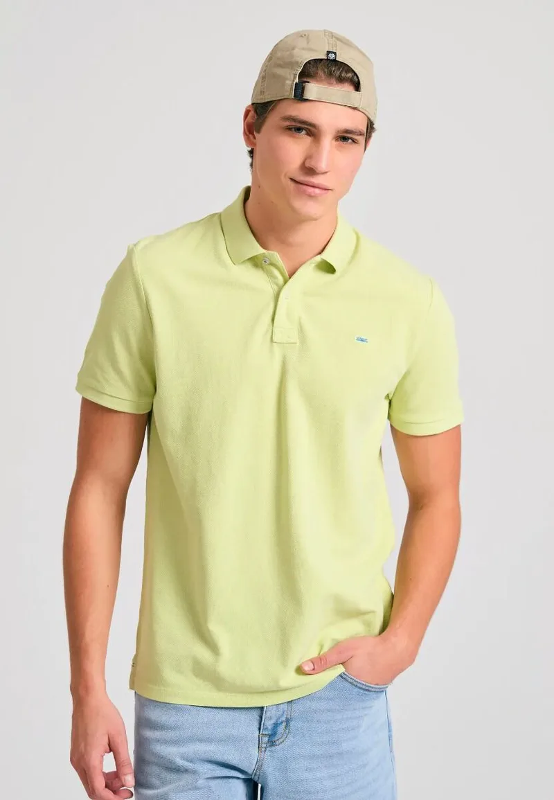 Funky Buddha Ανδρική Polo Μπλούζα FBM011-001-11 Λάιμ