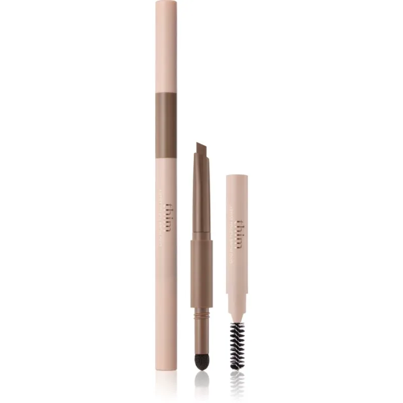 thim Artist Touch Brow Duo μολύβι ματιών διπλής όψης με βούρτσα απόχρωση 01 Cocoa Brown 0.6 γρ