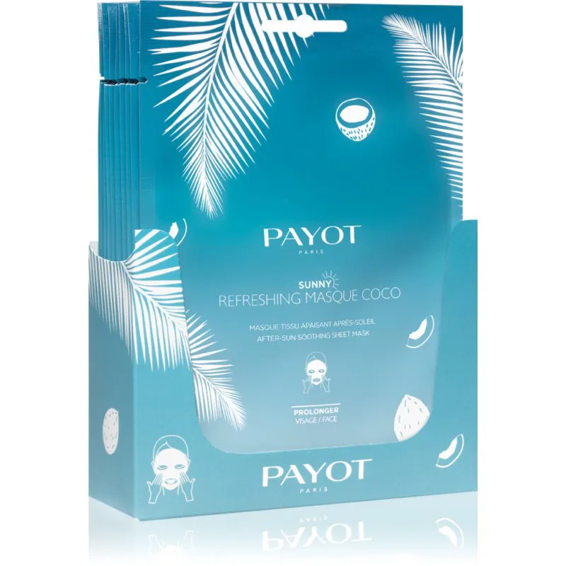 Payot Sunny Masque Après-Soleil δροσιστική και καταπραϋντική μάσκα μετά την ηλιοθεραπεία 10 τμχ