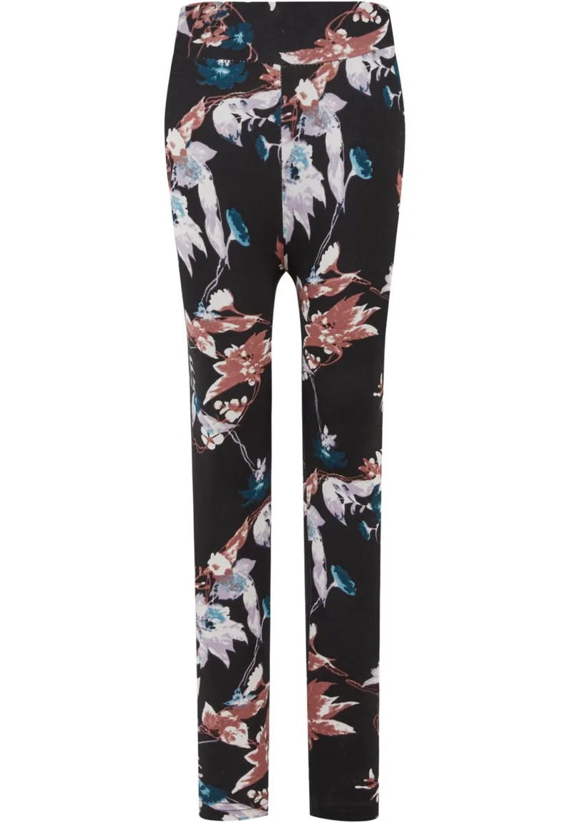 Girls Soft AOP Leggings Urban Classics UCK4771-01709 blackflower