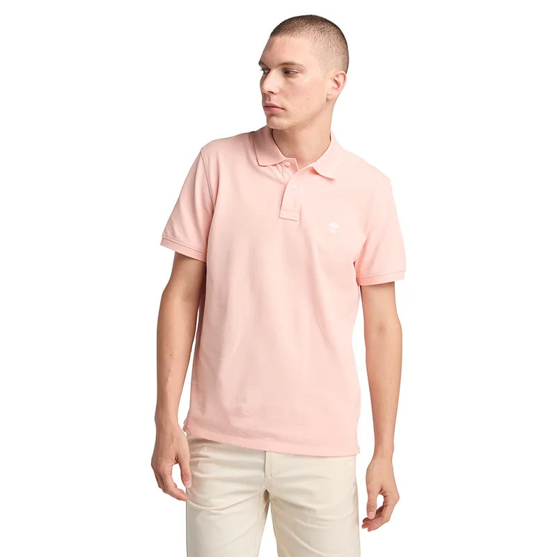 Timberland Ανδρική Μπλούζα SS Millers River Pique Polo TB0A6VDP-ERV Ροζ