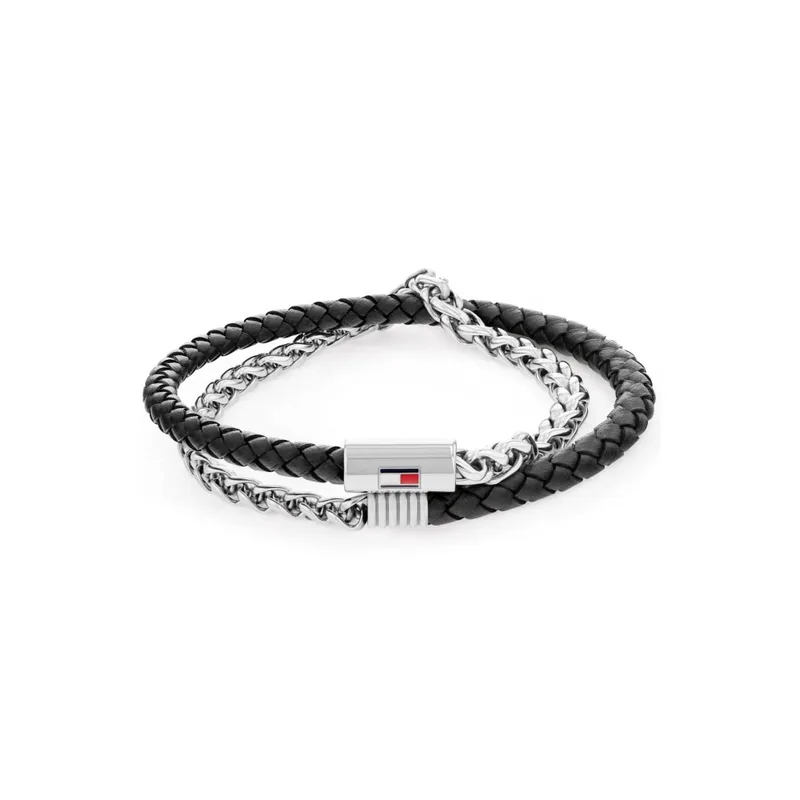 TOMMY HILFIGER Βραχιόλι Από Δέρμα Και Ανοξείδωτο Ατσάλι 2790562