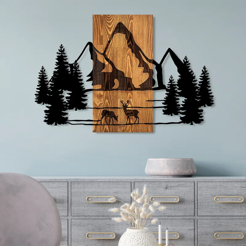 Ξύλινο Διακοσμητικό Τοίχου Natural Habitat 899Skl2622 57x88 cm