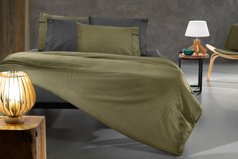 Σεντόνι Υπέρδιπλο με Λάστιχο Guy Laroche Minimal Khaki 160x200+35