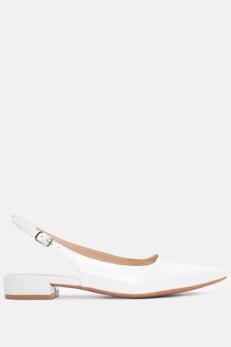 Γοβάκια Λουστρίνι Slingback - Λευκό