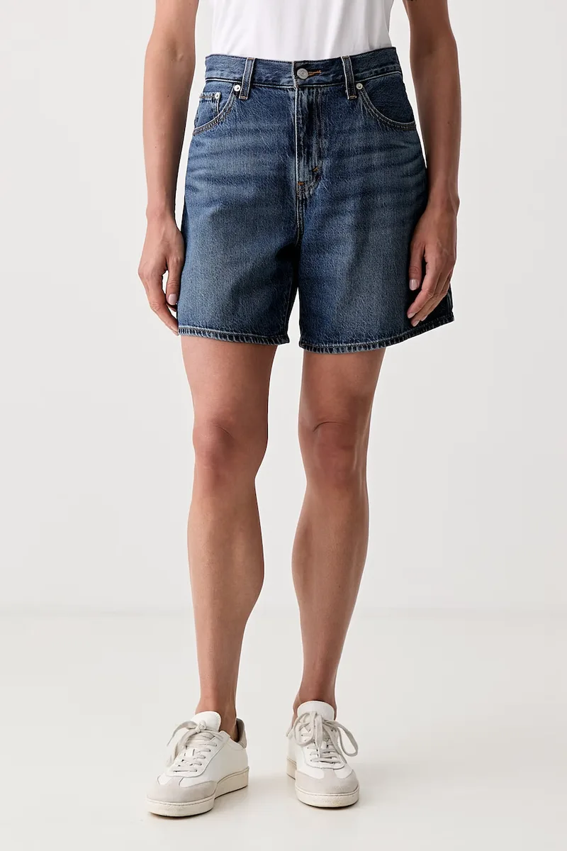 Levi's σορτς γυναικεία ντένιμ HIGH BAGGY SHORT ACHIEVE EVERYTHING