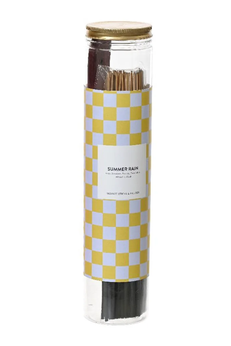 Incense Sticks Απο Bamboo Με Βαση Καυσης Και Αρωμα Summer Rain 27.5x6.3x27.5cm Κίτρινο Kaeming