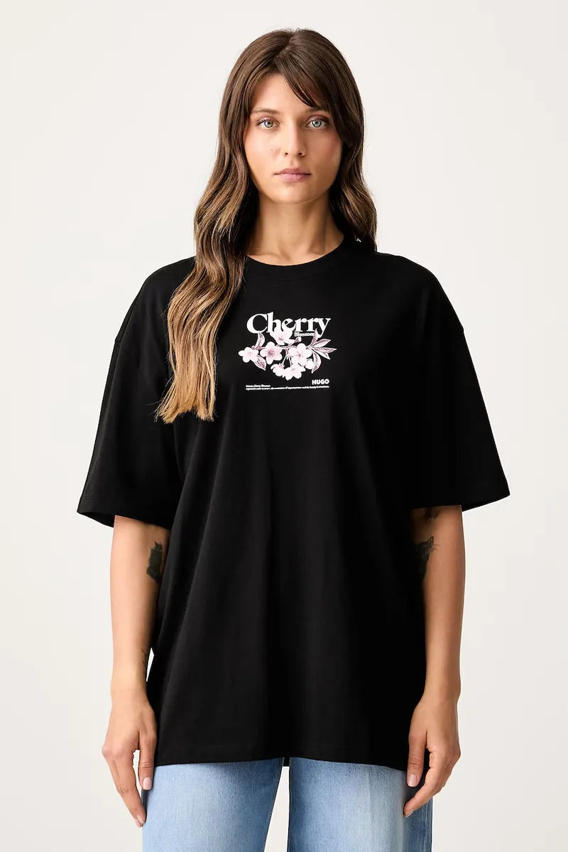 HUGO Blue t-shirt γυναικείο βαμβακερό Oversized Tee_B_15