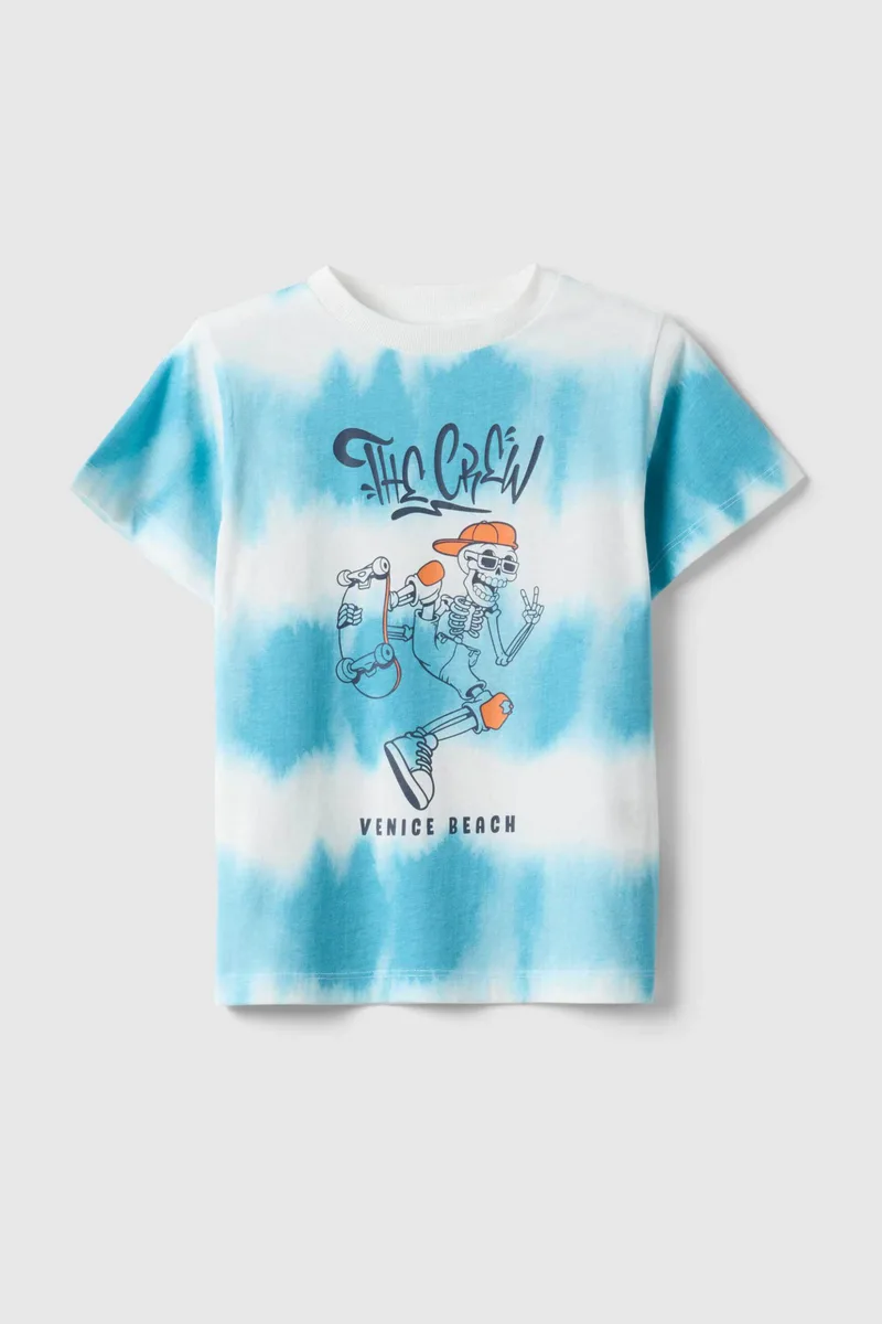 OVS παιδικό T-shirt με σχέδιο και tie-dye print Regular Fit - 002577230 Μπλε