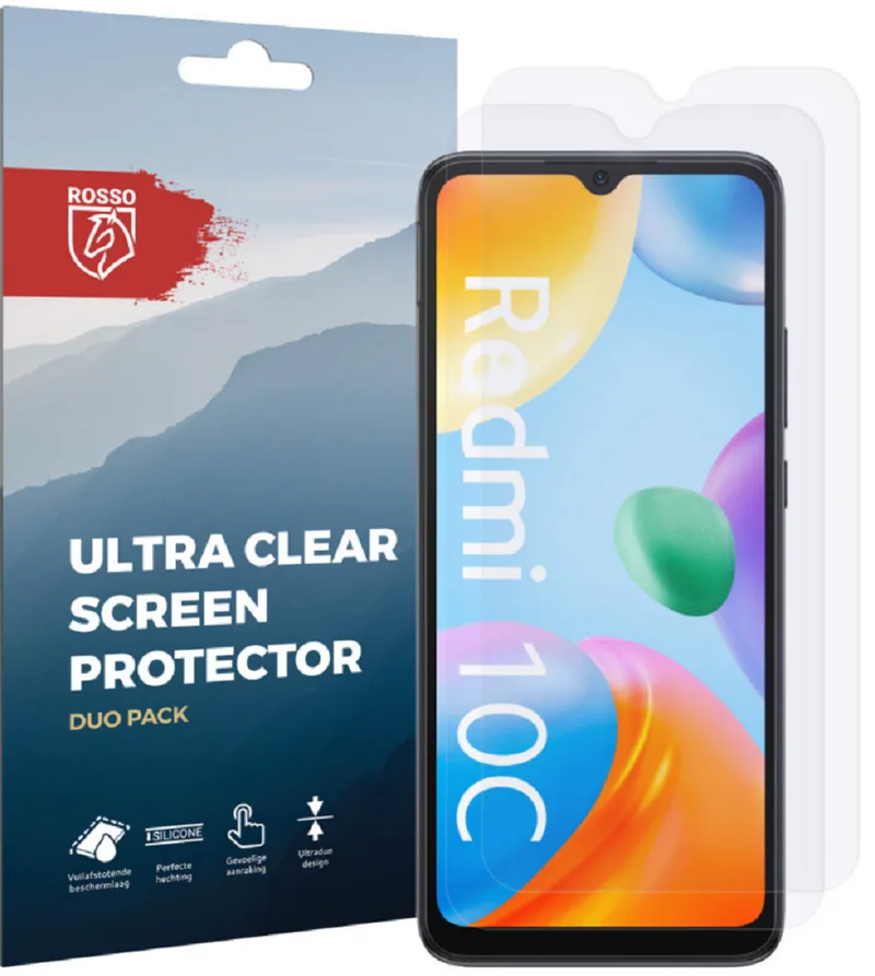 Κόκκινο Ultra Clear Screen Protector - Μεμβράνη Προστασίας Οθόνης - Xiaomi Redmi 10C - 2 Τεμάχια (8719246375644)