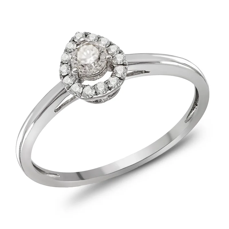 Diamond Group Μονόπετρο Δαχτυλίδι με Διαμάντια Brilliant από Λευκό Χρυσό 18 Καρατίων DDX769
