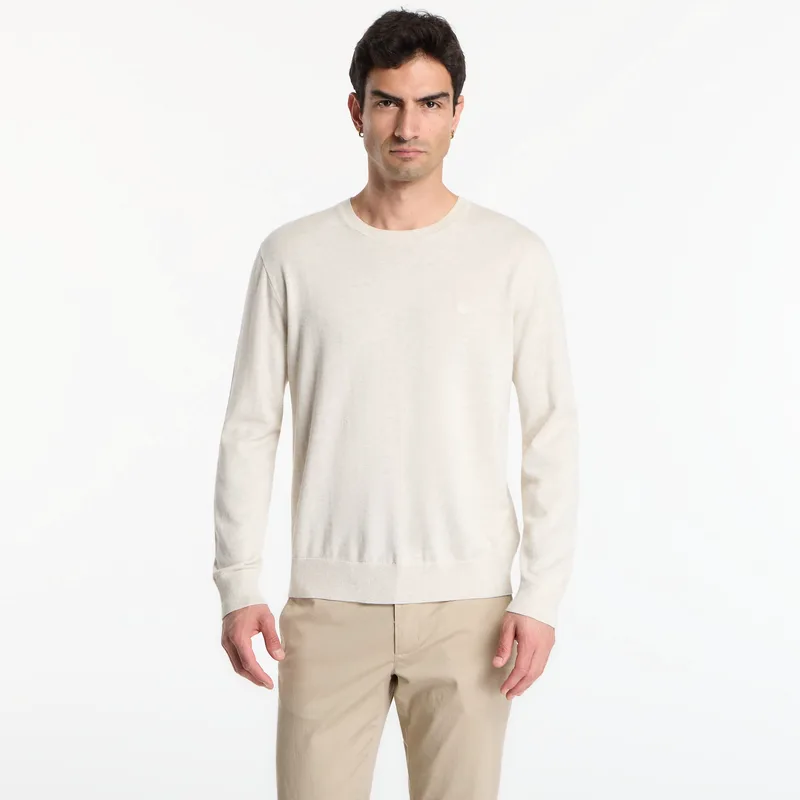 Πουλόβερ Calvin Klein Ls Supima Cotton Crew Snow Heather XL