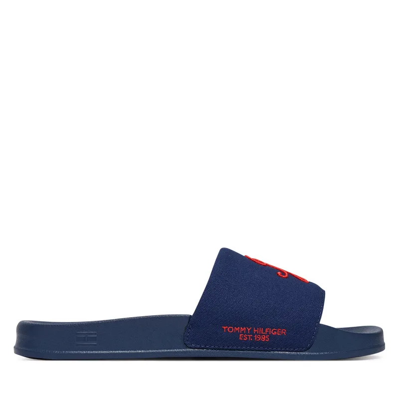 Παντόφλες Tommy Hilfiger Logo Embroidery Canvas FM0FM05858 Σκούρο μπλε