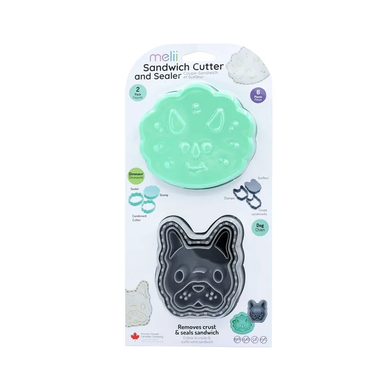 Σετ 2τμχ Κόπτης Sandwich Cutters Dino/Bulldog Melii MEL24060 - Melii - MEL24060
