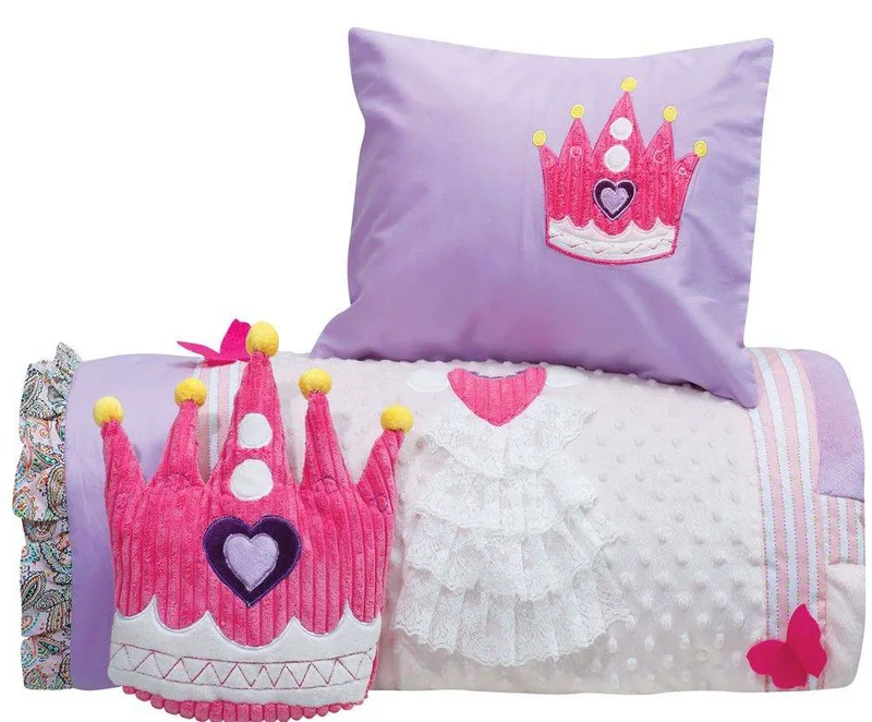 ΣΕΤ ΚΟΥΒΕΡΛΙ-ΜΑΞΙΛΑΡΟΘΗΚΗ-ΛΟΥΤΡΙΝΟ DAS HOME BABY LINE 6398 PRINCESS ΜΩΒ 110X150CM