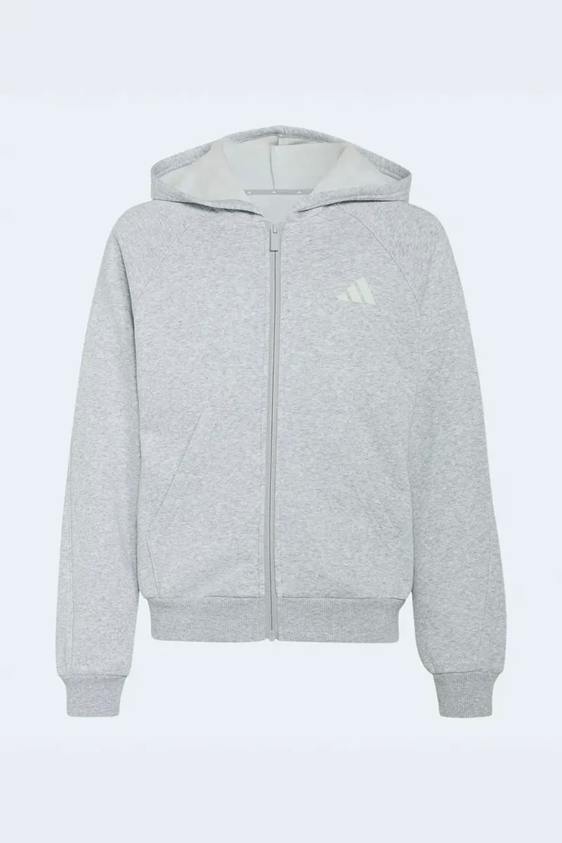adidas μπλούζα με κουκούλα και κουμπιά παιδική με βαμβάκι