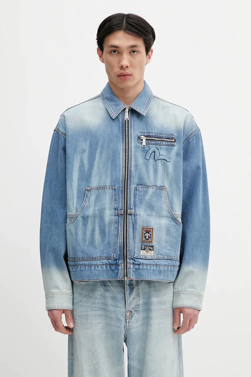 Τζιν μπουφάν Evisu Worker Denim w Emboss Kamon