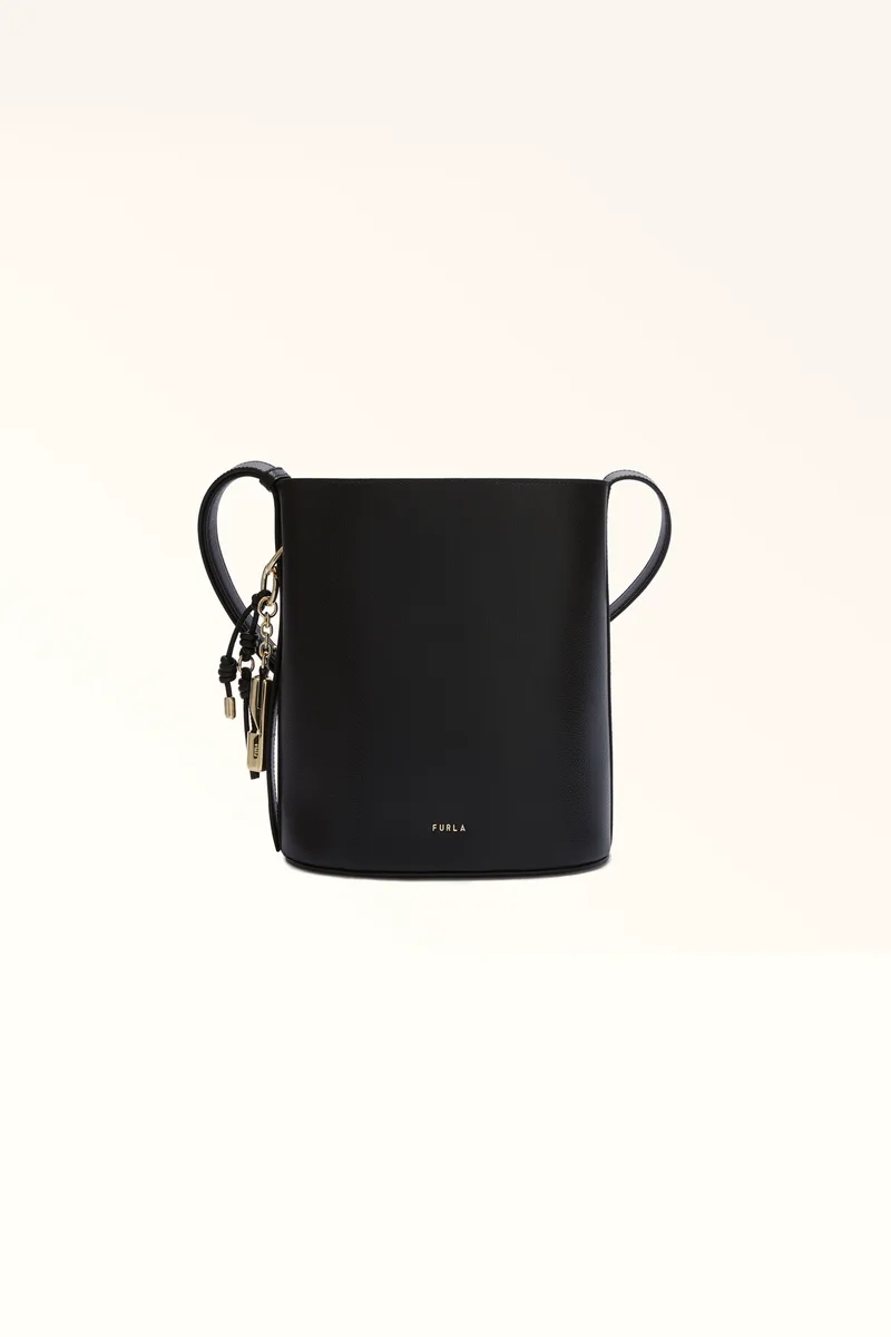 Furla γυναικεία δερμάτινη τσάντα ώμου "Roxie Bucket S" - WB01875-ARE000 Μαύρο