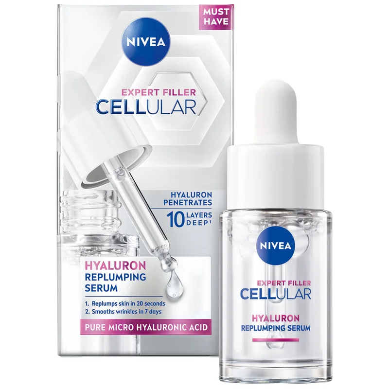 Nivea Expert Filler Cellular Hyaluron Replumping Serum Ορός Επαναφοράς Όγκου με Υαλουρονικό Οξύ 15ml