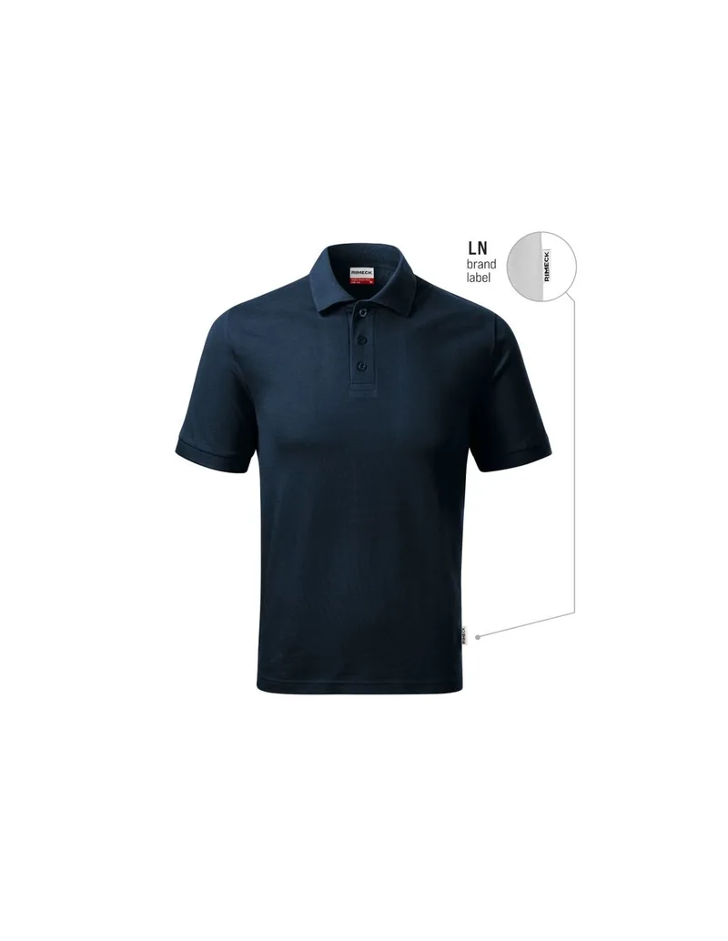Men's Resist Heavy Polo Shirt Navy 02 brand label