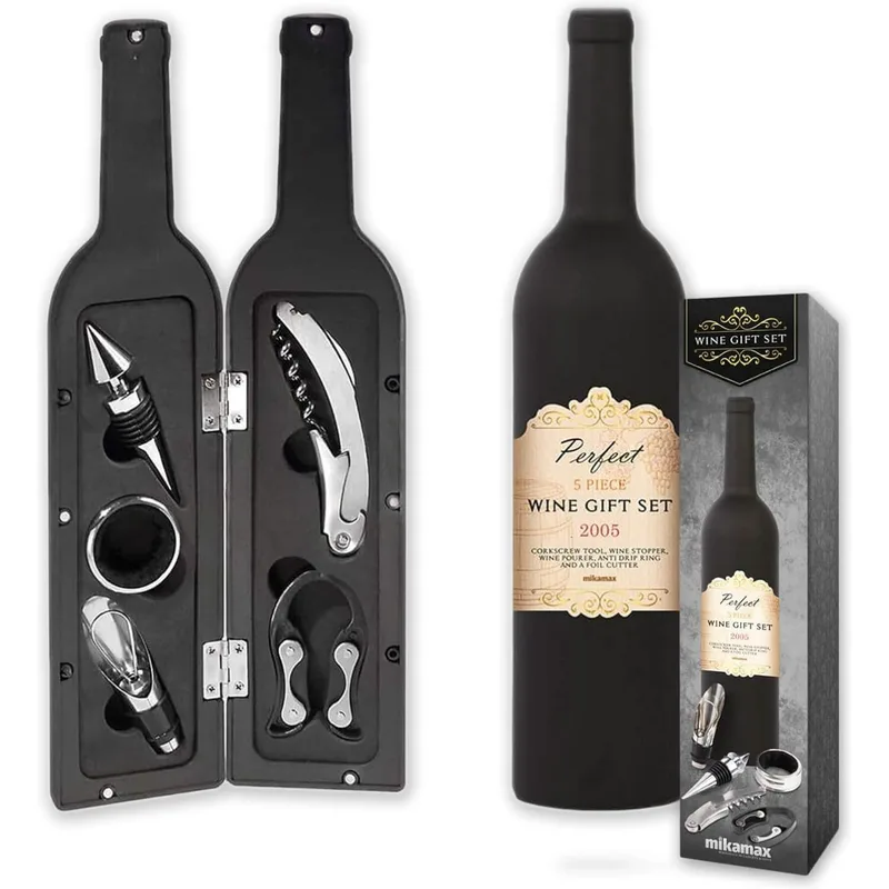 Σετ Αξεσουάρ Κρασιού MikaMax Wine Gift Set με Ανοιχτήρι / Πώμα Σφράγισης / Στόμιο Ροής / Δακτύλιο / Κόφτη (8719481355203)