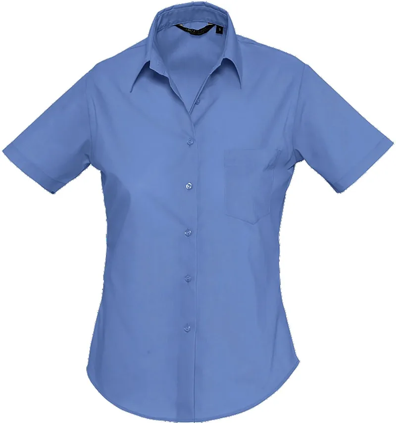Γυναικείο κοντομάνικο πουκάμισο Escape SOLS 16070 Medium Blue